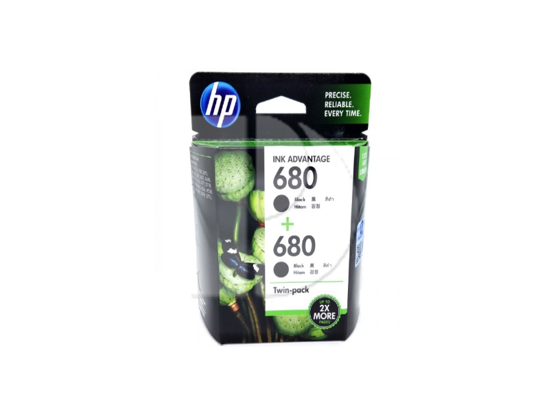 HP 680 Twin Pack Black Original Ink Cartridge